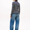 Cardigan polo ajusté en laine et soie