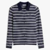 Cardigan polo ajusté en laine et soie
