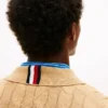 Cardigan polo zippé en maille torsadée
