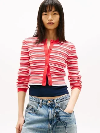 Cardigan rayé ajusté Tommy Jeans
