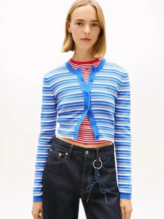 Cardigan rayé ajusté Tommy Jeans