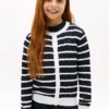 Cardigan à rayures en maille torsadée pour enfant