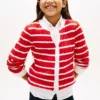 Cardigan à rayures en maille torsadée pour enfant