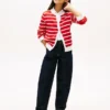 Cardigan à rayures en maille torsadée pour enfant