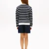 Cardigan à rayures en maille torsadée pour enfant