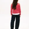 Cardigan à rayures en maille torsadée pour enfant