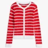 Cardigan à rayures en maille torsadée pour enfant