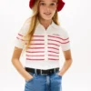 Cardigan à rayures et bords-côtes pour enfant Cardigan à rayures et bords-côtes pour enfant