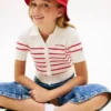 Cardigan à rayures et bords-côtes pour enfant Cardigan à rayures et bords-côtes pour enfant