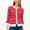 Cardigan à rayures et mailles torsadées Cardigan à rayures et mailles torsadées