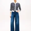 Cardigan à rayures et mailles torsadées Cardigan à rayures et mailles torsadées