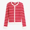 Cardigan à rayures et mailles torsadées Cardigan à rayures et mailles torsadées