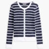 Cardigan à rayures et mailles torsadées Cardigan à rayures et mailles torsadées