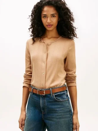 Cardigan-T-shirt en pointelle