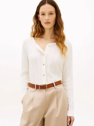 Cardigan-T-shirt en pointelle