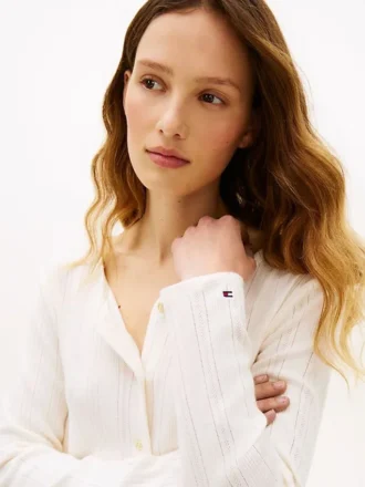Cardigan-T-shirt en pointelle