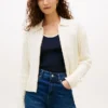 Cardigan zippé à mailles torsadées et coupe carrée