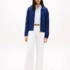 Cardigan zippé à mailles torsadées et coupe carrée