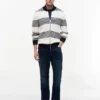 Cardigan zippé à rayures Cardigan zippé à rayures