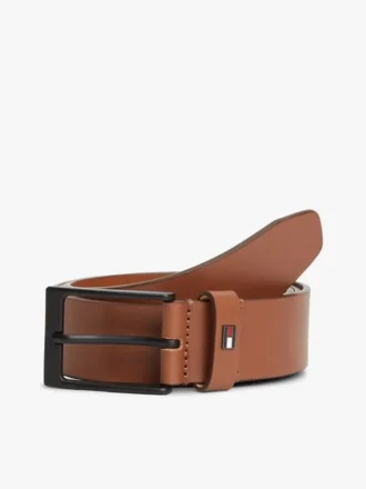 Ceinture en cuir avec logo drapeau sur toute la surface