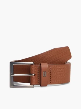 Ceinture en cuir avec logo drapeau sur toute la surface