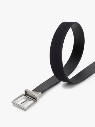Ceinture en cuir à boucle carrée réversible