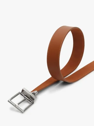 Ceinture en cuir à boucle carrée réversible