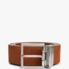 Ceinture en cuir à boucle carrée réversible Ceinture en cuir à boucle carrée réversible