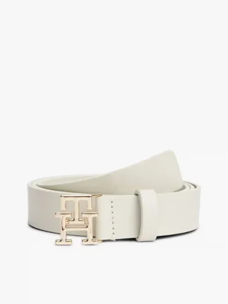 Ceinture en cuir à boucle monogrammée