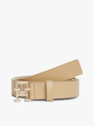 Ceinture en cuir à boucle monogrammée