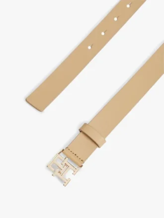 Ceinture en cuir à boucle monogrammée