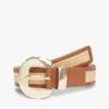 Ceinture en cuir et raphia à boucle ronde Ceinture en cuir et raphia à boucle ronde