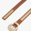 Ceinture en cuir et raphia à boucle ronde Ceinture en cuir et raphia à boucle ronde