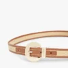 Ceinture en cuir et raphia à boucle ronde Ceinture en cuir et raphia à boucle ronde