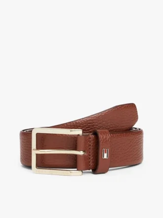 Ceinture en cuir grainé à boucle carrée