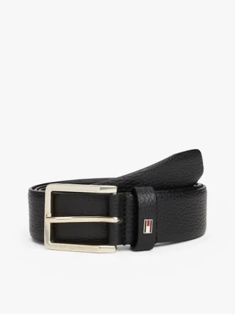 Ceinture en cuir grainé à boucle carrée