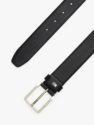 Ceinture en cuir grainé à boucle carrée