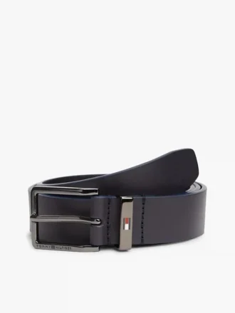 Ceinture en cuir lisse à boucle carrée
