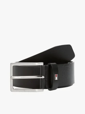 Ceinture en cuir lisse à boucle carrée