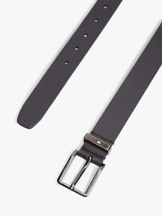 Ceinture en cuir lisse à boucle carrée