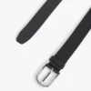 Ceinture en cuir lisse à boucle ronde Ceinture en cuir lisse à boucle ronde