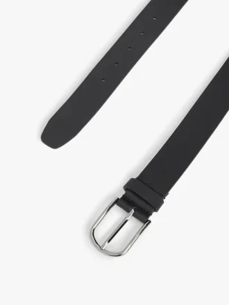 Ceinture en cuir lisse à boucle ronde