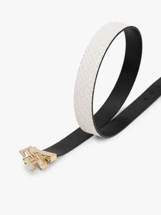 Ceinture en cuir réversible à boucle monogramme