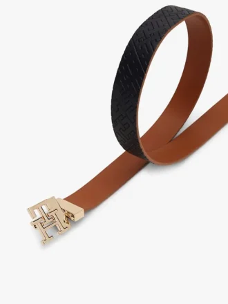 Ceinture en cuir réversible à boucle monogrammée