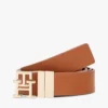 Ceinture en cuir réversible à boucle monogrammée Ceinture en cuir réversible à boucle monogrammée