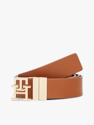 Ceinture en cuir réversible à boucle monogrammée