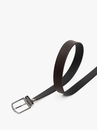 Ceinture en cuir réversible à boucle ronde Ceinture en cuir réversible à boucle ronde