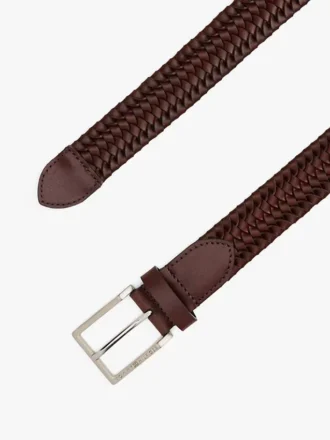 Ceinture en cuir tressé à boucle carrée Ceinture en cuir tressé à boucle carrée