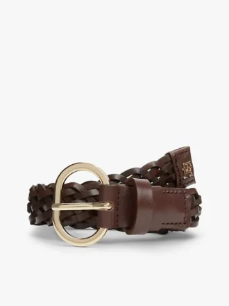 Ceinture en cuir tressé à boucle ovale
