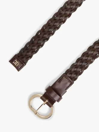 Ceinture en cuir tressé à boucle ovale